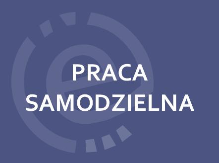 prostokąt z napisem: praca samodzielna