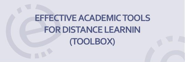 prostokąt z napisem: effective academic tools for distance learnin (toolbox)